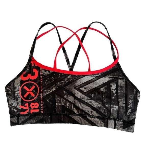 Reebok Strappy Supportive No Wire Sports Bra, Medium - Picture 2 of 9